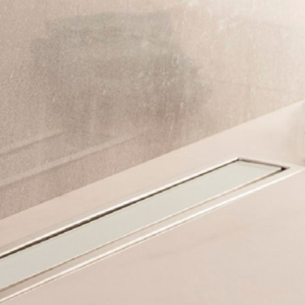 Caniveau de sol pour douche à l'italienne PREMIUM LINE en verre blanc 30cm - 2