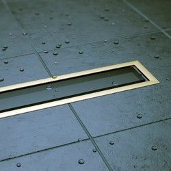 Caniveau de sol pour douche à l'italienne PREMIUM LINE en verre noir 30cm - 2