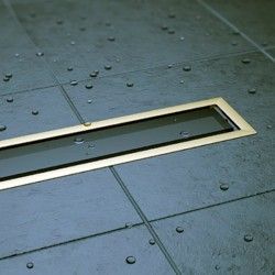 Caniveau de sol pour douche à l'italienne PREMIUM LINE en verre noir 45cm - 2
