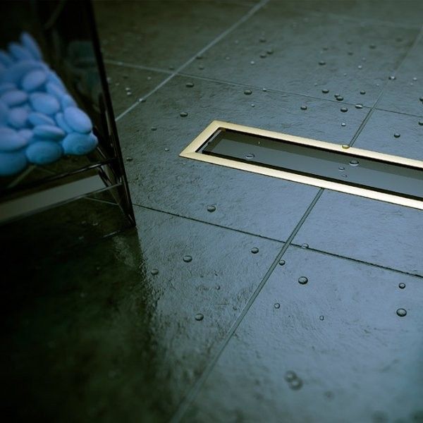Caniveau de sol pour douche à l'italienne PREMIUM LINE en verre noir 65cm - 1