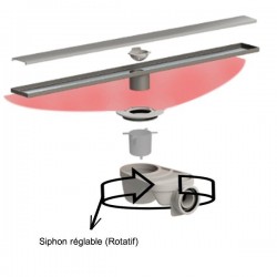 Caniveau de douche italien à finition en Inox 85cm - 4