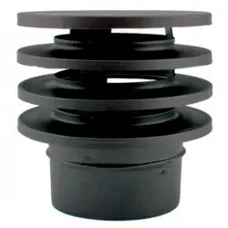 Chapeau anti-refoulement saturne Inox simple paroi noir-anthracite - 1