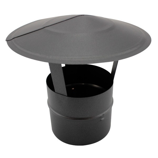 Chapeau chinois Inox simple paroi noir-anthracite - 1