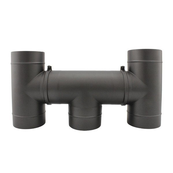 Chapeau en H Vertical Inox Simple Paroi Noir Mat Chapeau en H Vertical Inox Simple Paroi Noir Mat