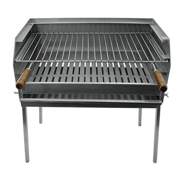 Grille barbecue BBQ Inox double manche 78x48 - 3
