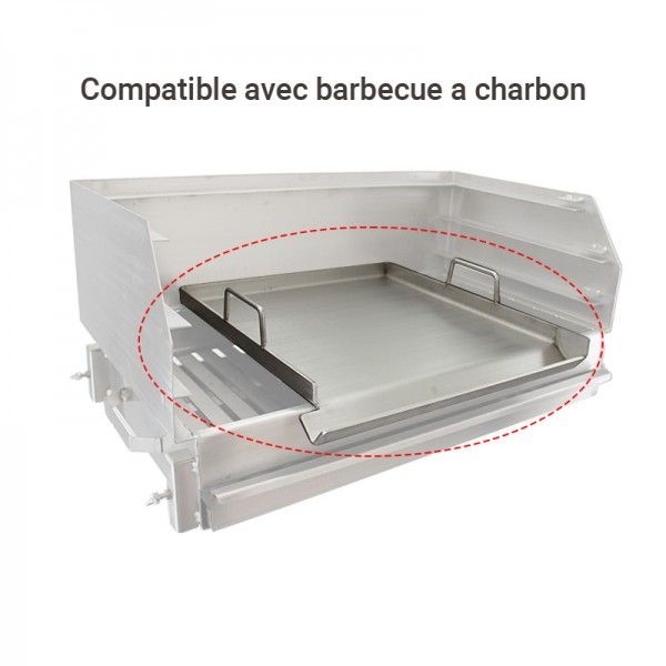 Plaque / Plancha grill pour barbecue Inox 80x40 - 6