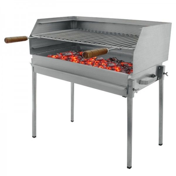 Barbecue grill BLAZE sur pied à charbon Acier Inoxydable 60x40 - 1