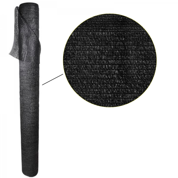 Voile d'ombrage filet noir PEHD 90g 2x100m - 1