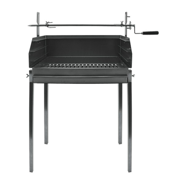 Barbecue à charbon Inox tournebroche rotatif 50x40 - 12