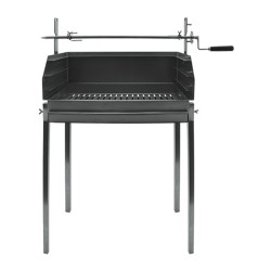 Barbecue à charbon Inox tournebroche rotatif 70x40 - 14