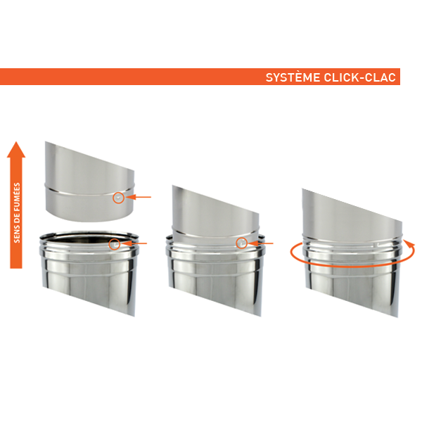 Tubage cheminée inox simple paroi Té 90º avec bouchon - 8