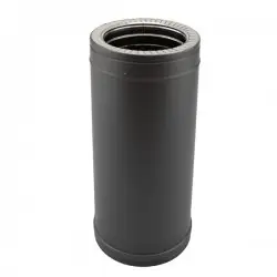 Tuyau Inox double paroi noir-anthracite 50 cm - 1