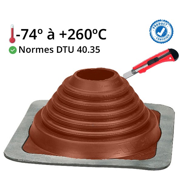 PIPECO Nº 6 Sortie toit silicone vulcanisé haute températures Ø121 au Ø254 mm - 1