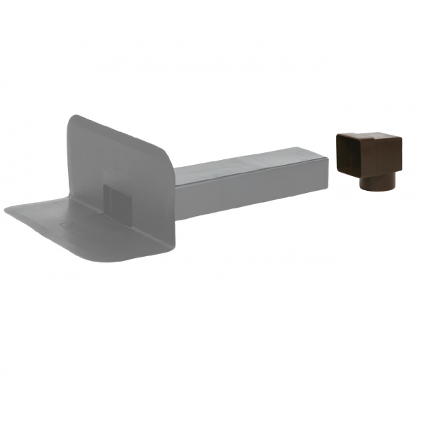Gargouille horizontale carré trop plein 100x100 mm + adaptateur Ø80 mm - 3