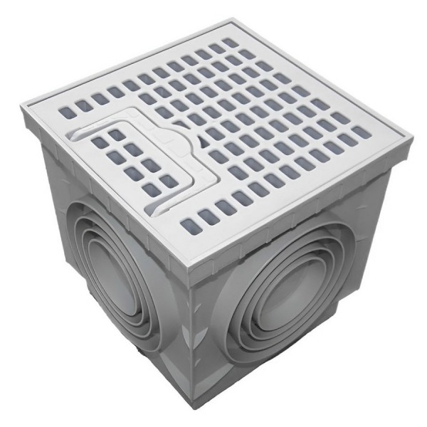 Regard sol en polypropylène PP + grille LUX piéton 40x40 cm - 1 Regard sol en polypropylène PP + grille LUX piéton 40x40 cm - 1