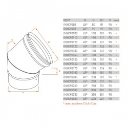 Tubage cheminée inox simple paroi Coude 45º - 2