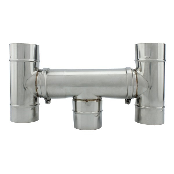 Chapeau em H Vertical Inox Simple Paroi Chapeau em H Vertical Inox Simple Paroi