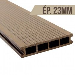Lame terrasse bois composite Brun clair 2200x150x23mm - 1